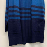 Michael Michael Kors Size S Women's Blue Stripe Maxi Cardigan Sweater