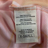 Shebeest Size XS Women's Orange-Pink Pattern Short Sleeve Activewear Top