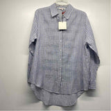 Sundry Size 1-S Women's Blue-White Stripe Button Up Shirt