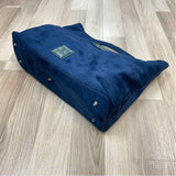 Neiman Marcus Navy Suede Solid Tote Handbag