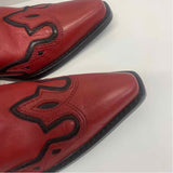 Coldwater Creek Size 6.5 Women's Red-Black Embroidered Cowboy Boots