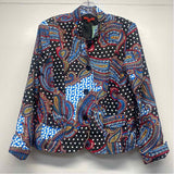 Joni B. Women's Size S Black-Multi Pattern Button Up Jacket