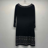 White House Black Market Size M Women's Black Beaded Shift Dress
