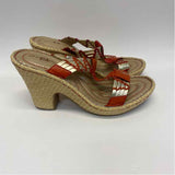 Born Crown Size 8 Women's Beige-Orange Shimmer Espadrille Sandals