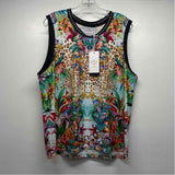 Johnny Was Size L Women's Black-Multi Botanical Tank Top Sleeveless Top