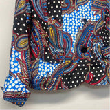 Joni B. Women's Size S Black-Multi Pattern Button Up Jacket