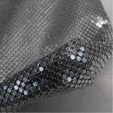Olga Berg Silver Mesh Shimmer Clam Shell Clutch