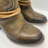 Freebird by Steven Size 6 Women's Olive Distressed Ankle Booties