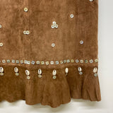 For Joseph Size 27-4 Women's Brown Beaded Flare Hem Skirt