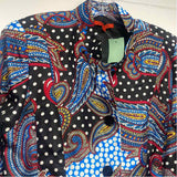 Joni B. Women's Size S Black-Multi Pattern Button Up Jacket