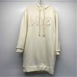 Angela Mara Women's Size M Ivory Embroidered Hoodie Sweatshirt