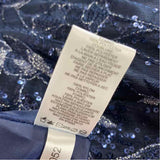 Alex Evenings Size 10-M Women's Navy Embroidered Maxi Dress