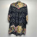 Citron Santa Monica Size S Women's Black-Multi Patchwork Button Up Blouse