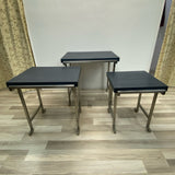 Hekman Chrome-Blue Wood Nesting Side Tables