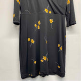 White House Black Market Size 12 Women's Black-Multi Floral Faux Wrap Dress