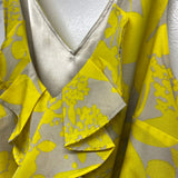 Express Size M Women's Gray-Yellow Pattern Sleeveless Dress