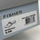 Marc Fisher Size 8.5 Women's Gold Shimmer Camel Toe Sandals