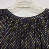 Velvet by Graham Spencer Size Xl Women's Black-Gold Pattern V Neck Blouse