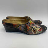 Icon Size 6.5 Women's Black-Multi Print Mule Shoes