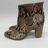 Anne Klein Size 7.5 Women's Beige-Brown Animal Print Ankle Booties
