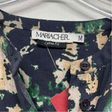 Mariacher Size L-M Women's Navy-Multicolor Pattern Button Up Shirt