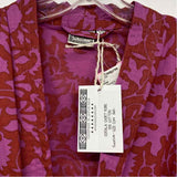 Ahimsa Women's Red-Pink Pattern Belted Short Robe