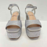 Antonio Melani Size 6.5 Women's Silver Rhinestone Platform Shoes