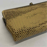 Hobo Tan Leather Cutout Clam Shell Clutch