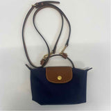 Longchamp Navy-Brown Fabric Colorblock Satchel Handbag