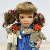 Linda Steele Annabelle Doll Holding 2 Rag Dolls Signed in 18K Gold Ltd. Ed.