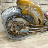 Gray-Multi Motorcycle. 3D scrap metal chopper Wall Decor