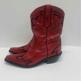 Coldwater Creek Size 6.5 Women's Red-Black Embroidered Cowboy Boots
