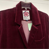 Lesley Evers Women's Size Xl Burgundy Solid Blazer Jacket