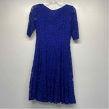 Adrianna Papell Size 4-S Women's Blue Solid Fit And Flare Dress