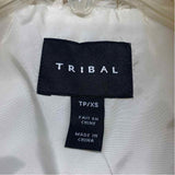 Tribal Women's Size XS Cream Solid Zip Mock Neck Vest