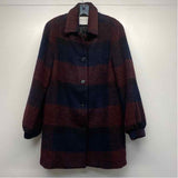 Velvet by Graham Spencer Women's Size S Burgundy-Navy Plaid Button Up Coat