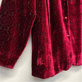 Bob Mackie Warable Art Women's Size 1X Red Embossed Beaded Button Up Jacket
