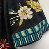 Johnny Was Size S Women's Black-Multi Embroidered Kimono Long Sleeve Top