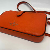 Kate Spade Orange Leather Pebbled Crossbody Handbag