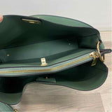 Green Faux Leather Pebbled Shoulder Handbag