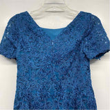 JJ's House Size XS Women's Blue Embellished Mesh Fit And Flare Dress