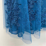 JJ's House Size XS Women's Blue Embellished Mesh Fit And Flare Dress