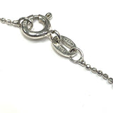 Sterling silver necklace with ribbon shape pendant blue opal and cubic zirconia