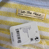 We the Free Women's Size M Yellow-Multicolor Stripe Crew Neck Sweatshirt