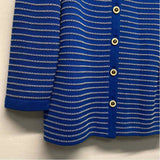 St. John Collection By Marie Gray Women's Size 8-M Blue-White Stripe Jacket