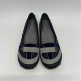 Lands' End Size 6 Women's Gray-Navy Patchwork Mary Jane Shoes