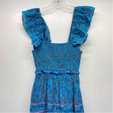 Cleobella Size S Women's Teal-Mullticolor Pattern Maxi-Short Sleeve Dress