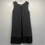 SL Fashions Size 12-M Women's Black-Silver Beaded Shift Dress