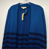 Michael Michael Kors Size S Women's Blue Stripe Maxi Cardigan Sweater