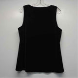 White House Black Market Size L Women's Black Solid V Neck Sleeveless Top